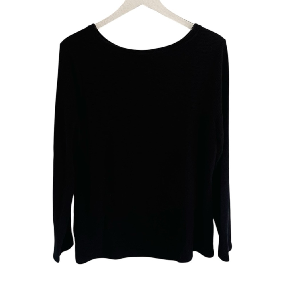 Chico's Ribbed Black Long Sleeve Top